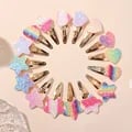 16Pcs Fashion Glitter Rainbow Flower Rabbit BB Handmade Hairpins for Cute Girls - Colorful Clips for Whimsical Hairstyles - Durable and Secure Clips for Everyday Wear - Versatile Hair Accessories for Various Occasions - Gentle on Hair with Smooth Surface and Rounded Edges - Complete Set for Endless Styling Possibilities