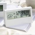 LED Thermometer Thermo-Hygrometer Weather Station Alarm Clock with High-Quality LED Display - Measure Temperature, Humidity, and Weather Trends - Sleek Modern Design for Home Use