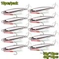 Premium Metal Jig Lures for Saltwater Bass Fishing - 10 Pack of 30g and 40g Plating Silvery Jigs for Versatile Fishing Conditions - Durable and Effective Baitfish Design - Essential Tackle for Successful Anglers