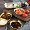 Premium Korean-Style Stainless Steel Dinner Plate with Gold Dipping Plate - Rust and Corrosion Resistant, Multi-Functional Tableware for Grilling and Serving - Easy to Clean and Stackable - Ideal Size for Individual Portions - Sleek and Modern Design for Entertaining and Special Occasions