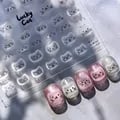 Premium Embossed Relief Nail Art Stickers with Whimsical Cat Faces, Umbrellas, and Love Hearts - Easy to Apply, Long-Lasting Decals for DIY Manicures and Professional Use - Durable and Vibrant Design for Playful and Eye-Catching Nail Art