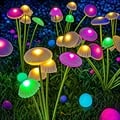 Whimsical Mushroom Solar Garden Lights - Dual-Mode LED, Waterproof, Energy-Efficient, Easy Installation - Enhance Outdoor Ambiance with Charming Jellyfish Design - Durable and Maintenance-Free Decor for Pathways, Patios, and Yards