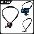 TELESIN Flexible Neck Hold Mount Chest Mount for GoPro, Insta360, DJI Osmo Action Cameras - Durable Silicone Material, Adjustable Strap, Compatible with Multiple Models - Hands-Free Operation for Hiking, Biking, Skiing - Easy to Install and User-Friendly Design