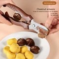Multipurpose Chestnut Scissors Peeler with Leather Clip and Cross Cutting Knife - Easy Shell Removal, Efficient Peeling, and Precise Cuts - Essential Kitchen Tool for Chestnut Lovers