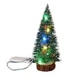 Snow Frost Mini LED Light Christmas Tree - Tabletop Miniature Design with Built-in LED Lights for Festive Glow - Compact Xmas Tree Decor for Small Spaces - Holiday Festival Decor with Realistic Snow Detail and Warm Holiday Cheer
