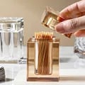 Luxury Crystal Glass Toothpick Box Barrel - Elegant Design, Multi-Purpose Storage Jar for Toothpicks, Cotton Swabs, Dental Floss - Premium Quality, Functional and Practical Container with Lid - Great Gift Idea for Housewarmings, Weddings - Stylish and Durable Dining Table Accessory