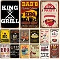 Vintage 'Grill King' Tin Sign for Dad's BBQ - Rustic Retro Decor Piece with Chillin&Grillin Vibes - Durable Metal Plaque for Backyard, Pub, or Man Cave - Perfect Gift for Fathers - Distressed Edges, Easy to Hang - Adds Charm and Nostalgia to Outdoor Spaces