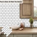 Realistic 3D Brick Design Subway Wall Stickers - Peel and Stick Vinyl Wallpaper Sheets for Modern Decor - Waterproof and Heat-Resistant - 10 Sheets Included for Easy Installation and Customization - Non-Toxic and Eco-Friendly Material for Long-Lasting Adhesion and Easy Cleaning
