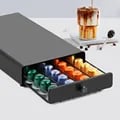 Modern Design Nespresso Pods Coffee Drawer Holder - Durable 40 Capsule Storage Rack for Organization and Display, Space-Saving Transparent Shelves, Easy to Clean, Stylish Band Design - Ideal for Home Kitchen Decor