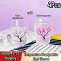 Color-Changing Temperature Sensitive Vodka Shot Glasses - Set of 4 | Heat Resistant Glass Cups for Hot and Cold Beverages | Unique Design Barware Set for Wine, Cocktails, and More | Fun and Interactive Party Accessories