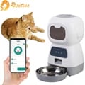 Smart WiFi Connected 3.5L Automatic Pet Feeder with Swirl Slow Feeding Design, Voice Recorder, Large Capacity, Timing, and Dispensing for Cats and Dogs - Remote Control via Smartphone App, Prevents Rapid Eating, Custom Message Recording, Healthy Eating Habits, 4 Meals a Day, Customizable Portions