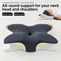 Ergonomic Butterfly Shape Memory Foam Cervical Orthopedic Pillow with Adjustable Height and Firmness - Neck Support, Pain Relief, and Breathable Hypoallergenic Cover - Ideal for Allergies and Respiratory Issues