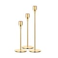 Elegant Chinese Style Metal Candle Holders Set of 3 - Golden Decorative Centerpieces for Weddings, Parties, and Home Decor - Premium Quality Metal Construction - Romantic Atmosphere Enhancer - Easy to Use and Maintain - Great Gift Idea for Special Occasions