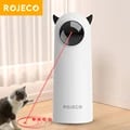 ROJECO Interactive Smart Teasing Automatic Cat Toy with LED Laser for Indoor Cats and Small Dogs - Handheld Electronic Toy for Mental Stimulation and Exercise - Unpredictable Movements and Customizable Speed - Prevents Boredom and Destructive Behavior - Engaging Play Experience for Pets