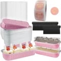 50 Pack Mini Loaf Pans with Lids and Spoons - 6.8oz Aluminum Foil Baking Pans for Individual Portions - Sturdy and Heat-Resistant - Perfect for Bread, Cake, Meatloaf, and Lasagna - Easy to Use and Store - Versatile and Convenient Set for Baking and Serving