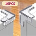 Set of 16 Soft and Durable Rubber Corner Protectors for Child Safety - Transparent Edge Protection Covers for Furniture - Easy Installation on Table Corners, Cabinets, Shelves, Countertops - Versatile and Practical Childproofing Solution for Peace of Mind