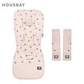 Soft Fabric Stroller Cushion and Seat Belt Cover Set - Universal Fit for Prams, Pushchairs, and Car Seats - Enhanced Safety Features - Easy to Clean - Stylish and Practical Baby Gear Accessories