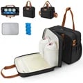 Portable Double Layer Breast Pump Bag with Insulated Cooler Compartment - Travel-Friendly Organizer for Wearable Pumps, Bottles, and Accessories - Durable, Easy-to-Clean Design for On-The-Go Moms