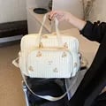 Elegant Embroidered Diaper Bag with Spacious Storage and Versatile Design for Stylish Moms - Perfect for Hospital and Travel, Ideal Gift for Mothers and Kids