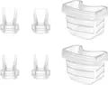 Replacement Pump Parts Set for S18 and S21 Wearable Breast Pumps - Flange 24mm, Duckbill Valve, Silicone Diaphragm - High-Quality Materials, Easy to Clean, Enhanced Pumping Experience, Convenient Replacement Set
