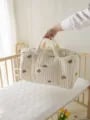 Cute Little Bear Embroidered Handheld Shoulder Bag with Large Capacity and Convenient Shoulder Strap - Perfect Mommy Bag for Busy Moms on the Go! Durable and Functional Baby Bag with Multiple Pockets and Premium Quality Materials for Long-lasting Use