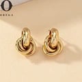 Obega Gold Silver Color Knot Hoop Earring - Trendy and Chic Design for Daily Wear, High-Quality Materials, Lightweight and Comfortable Fit, Perfect Gift for Loved Ones, Versatile Accessory for Any Occasion
