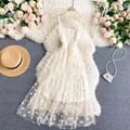 YuooMuoo Women Dress 2026 - Chic Floral Print Spaghetti Strap Dress with Mesh Detailing for Parties and Special Occasions, Korean Fashion Design with Feminine Elegance and Versatile Style for Summer Wear, Beach, Vacation - Flirty and Trendy Statement Piece