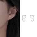 Avenneth Fashion Simple Hollow Cute Cat Stud Earrings - Silver Color Hypoallergenic Teen Jewelry with Quality Craftsmanship for Women and Girls