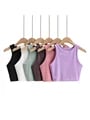 Flattering Double Nylon Sleeveless Tank Tops - Sexy O-Neck Design, Breathable & Durable - 6 Vibrant Colors - Versatile & Stylish Summer Wardrobe Staple