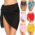 Versatile Sheer Chiffon Beach Coverup Sarong Skirt for Women - Stylish Swimwear Accessory with Multiple Ways to Wear - Lightweight, Breathable, and Quick-Drying Wrap for Pool and Beach Days - One Size Fits Most for Comfort and Flattering Fit - Perfect for Adding Glamour to Your Swimwear Look