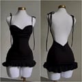 2024 European and American High end Y2K Sexy Open Back Lace up Slim Fit Spicy Girl Short Skirt - Luxurious Design, Premium Quality Material, Figure-Flattering Fit, Sultry and Playful, Versatile Styling - Elegant and Stylish Lace-Up Detailing for Night Out or Casual Look