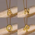 Personalized Stainless Steel Gold-Plated Alphabet Balloon 3D Letter Initial Pendant Necklace - Customizable Jewelry for Women - Long-Lasting and Tarnish-Resistant - Adjustable Chain for Versatile Styling - Thoughtful Gift for Special Occasions and Everyday Wear