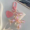 Blinged Out Cartoon Animal Couple Keychains - Vibrant & Cute Pet Design, Premium Quality Materials, Multipurpose Use, Perfect Gift for Friends - Colorful Keychain Accessory for Women & Men, Bag Charm, Car Accessory, Airpods Jewelry