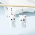 Adorable 3D Cat Design Resin Flocked Earrings - Cartoon Animal Theme, Perfect for Holiday Parties, High-Quality Material, Unique Gift Idea for Cat Lovers and Cartoon Enthusiasts, Playful and Whimsical Accessory with Fuzzy Texture and Intricate Craftsmanship