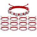 12PCS/Pack San Benito Protection and Blessing Bracelets - Red and Black Cord Friendship Bracelets with Benedict Medal Symbolizing Protection and Blessings - Adjustable Size Gift Pack for Men and Women - Meaningful Symbol of Friendship, Strength, and Protection