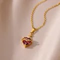 316L Stainless Steel Heart Cross Necklace with Zircon Pendant - Hypoallergenic and Durable Jewelry for Women - Vintage Design for Casual and Formal Wear - Free Shipping - Perfect Gift for Birthdays and Anniversaries - Symbol of Love, Faith, and Fashion