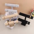Luxurious Velvet Bracelet and Watch Jewelry Display Stand with T-Bar Organizer - Sturdy Hard Stand Holder for Organized Storage and Elegant Showcase - Multi-Functional Jewelry Holder for Bracelets, Chains, and Watches - Sleek and Stylish Design for Bedroom, Closet, or Store Display