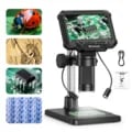Portable High Definition 1600X Coin Microscope with 4.3-Inch IPS Screen, LED Lights, and HD Video Recording - Ideal for PCBs, Coins, Plants, Jewelry Inspection, and More - User-Friendly and Versatile Digital Microscope for Hobbyists and Professionals