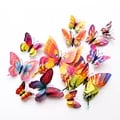 Set of 12 3D Butterfly Wall Stickers with Double-Layer Design for Realistic Appearance - Easy to Apply and Remove Adhesive Decals for Versatile Home Decor - Durable and Long-Lasting Decorations for Walls, Windows, Doors, and More - Ideal for Weddings and Events