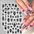 Spooky Halloween Nail Art Stickers with Hearts, Spider Webs, Bats, Moons, and Stars - Self-Adhesive Decals for Festive Manicures - High-Quality and Durable Designs for Natural and Artificial Nails - Easy to Apply and Long-Lasting - Elevate Your Look with Festive Halloween Spirit