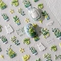 Adorable Cat and Potted Plant 5D Nail Stickers for Cat Lovers - Self-Adhesive, Easy to Apply, High-Quality Material, Versatile Use, Great Gift Idea - Cute Nail Art Decorations for Natural, Acrylic, Gel Nails - Long-Lasting and Vibrant Manicure Designs with Dimensional Relief