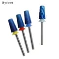 HYTOOS Blue Nano Safety Tapered Carbide Nail Drill Bits - Premium Quality Heat Dissipation Coating for Acrylic Removal and Nail Filing - Universal 3/32 Inch Shank Size for Professionals and Beginners - Durable and Versatile Tool for Flawless Results