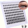 Premium 96-Cluster DIY Eyelash Extensions Kit for Full and Voluminous Look - Curled C and D Curl Options, Versatile 8mm to 16mm Length Range, Thick and Fluffy Design for Depth and Dimension, Easy to Apply with Long-Lasting Results