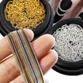Luxurious 100cm Gold and Silver Nail Art Chains Set with 3D Charms and Glitter Chain Charms - Premium Metal Material for Punk Style Nails, Easy Application with Nail Glue or Gel Polish - Perfect for Unique Designs, Jewelry Making, and DIY Projects