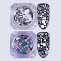 Premium Nail Glitter Paillette Sequins Set - Holographic Silver Flakies, Colorful Round, Rhombus Shapes - Versatile Nail Art Creation - Easy Application & Removal - High-Quality Material - Wide Design Options - Perfect for Various Occasions - Professional Results - Lightweight & Durable