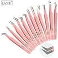 Nagaraku LAGEE Fiber Tip Eyelash Extension Tweezer - Precision Volume Isolation Tool for Professional Makeup Artists and Beauty Enthusiasts - High-Quality Stainless Steel with Nano Technology for Flawless Results - Versatile Usage for Eyebrow Grooming and Detailed Work - Ergonomic Design and Durable Material by Nagaraku Makeup Brand
