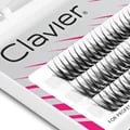 Clavier Natural Cluster Eyelashes with BeVshape Fishtail Shape, B Curling Lash, and 10D Silk Soft Design - Professional Makeup Tools for Voluminous, Fluttery, and Glamorous Eye Makeup Looks