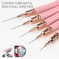 5-Piece High-Quality Nail Art Liner Painting Brushes Set for Precision DIY Manicure - Ultra-Thin Brushes for Detailed Designs - Versatile Set with Different Lengths (7/10/12/15/20m) - Easy to Use for Beginners and Experts - Sleek Pink Design for Stylish Nail Art Collection