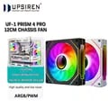 UPSIREN UF-1 PRISM 4 PRO 12cm ARGB 4 Pin PWM Computer Chassis Fan with Advanced RGB Lighting, Quiet Operation, and Easy Installation - Efficient Cooling Performance, High Air Volume, Speed Range 600-1500RPM, Durable and Reliable for Enthusiasts and Professionals