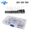 120-Piece High-Quality Electrolytic Capacitor Kit - 1uF to 470uF, 16V/25V/50V, DIP Package Design, Aluminum Electrolytic Construction - Ideal for Audio Amplifiers, Power Supplies, LED Drivers - Reliable Capacitors for Various Electronic Projects